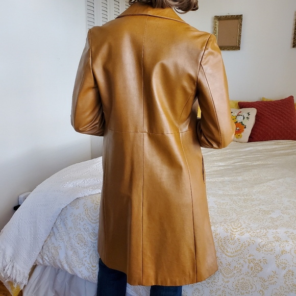 ZARA 70s Style Caramel Single Breasted Trench - Picture 2 of 8